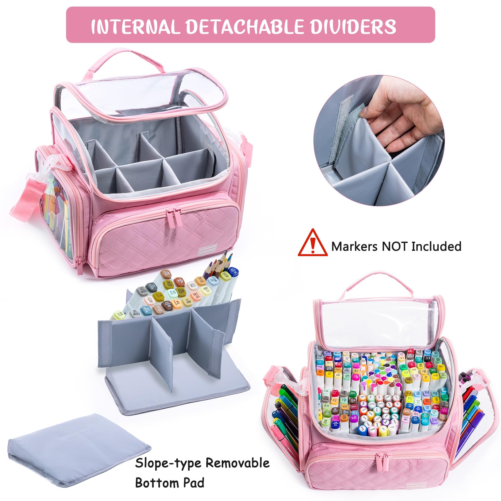 APOFFICE Large Marker Case for 150-200 Markers, Marker Organizer Bag