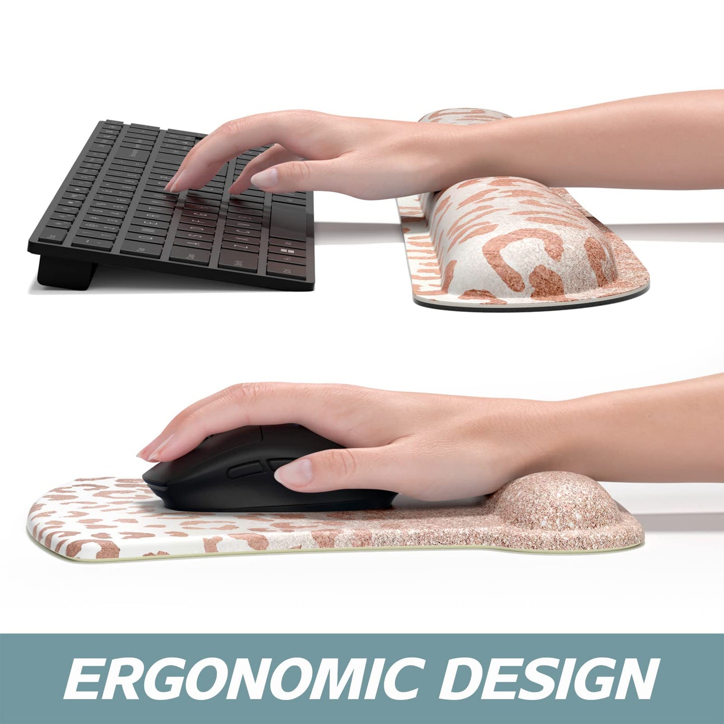 ITNRSIIET Mouse Pad Wrist Support Keyboard Wrist Rest Pad Ergonomic Mousepad Non-Slip Memory Foam