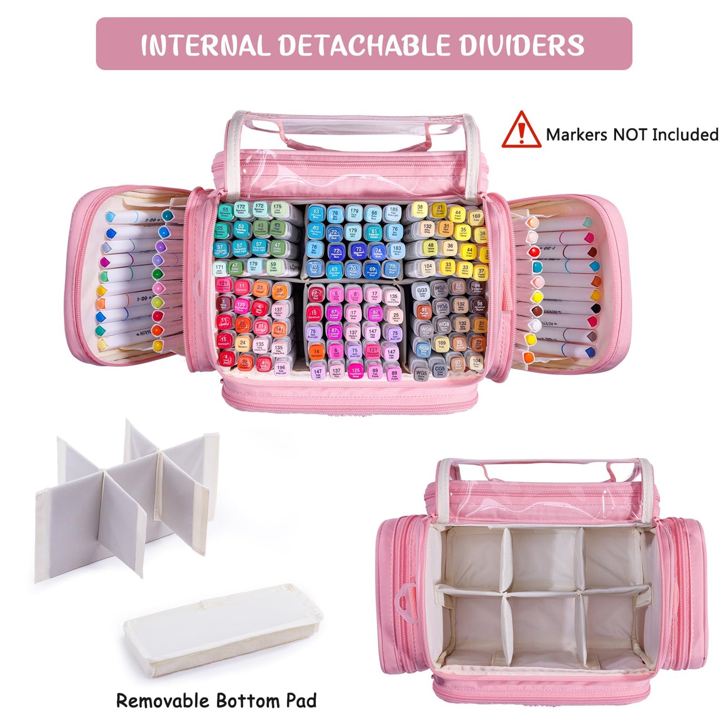 Large Marker Organizer Case for Up to 300 Markers, Marker Storage Bag
