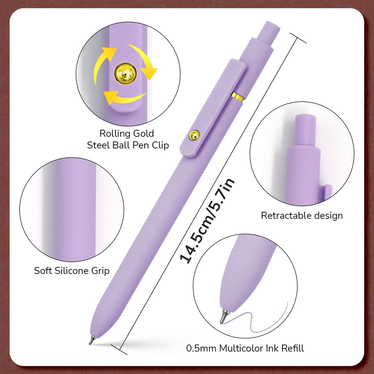 UIXJODO Colored Pens, 12 Pcs Colorful Pens Fine Point Smooth Writing Pen, 0.5mm Colored Ink Gel Pen