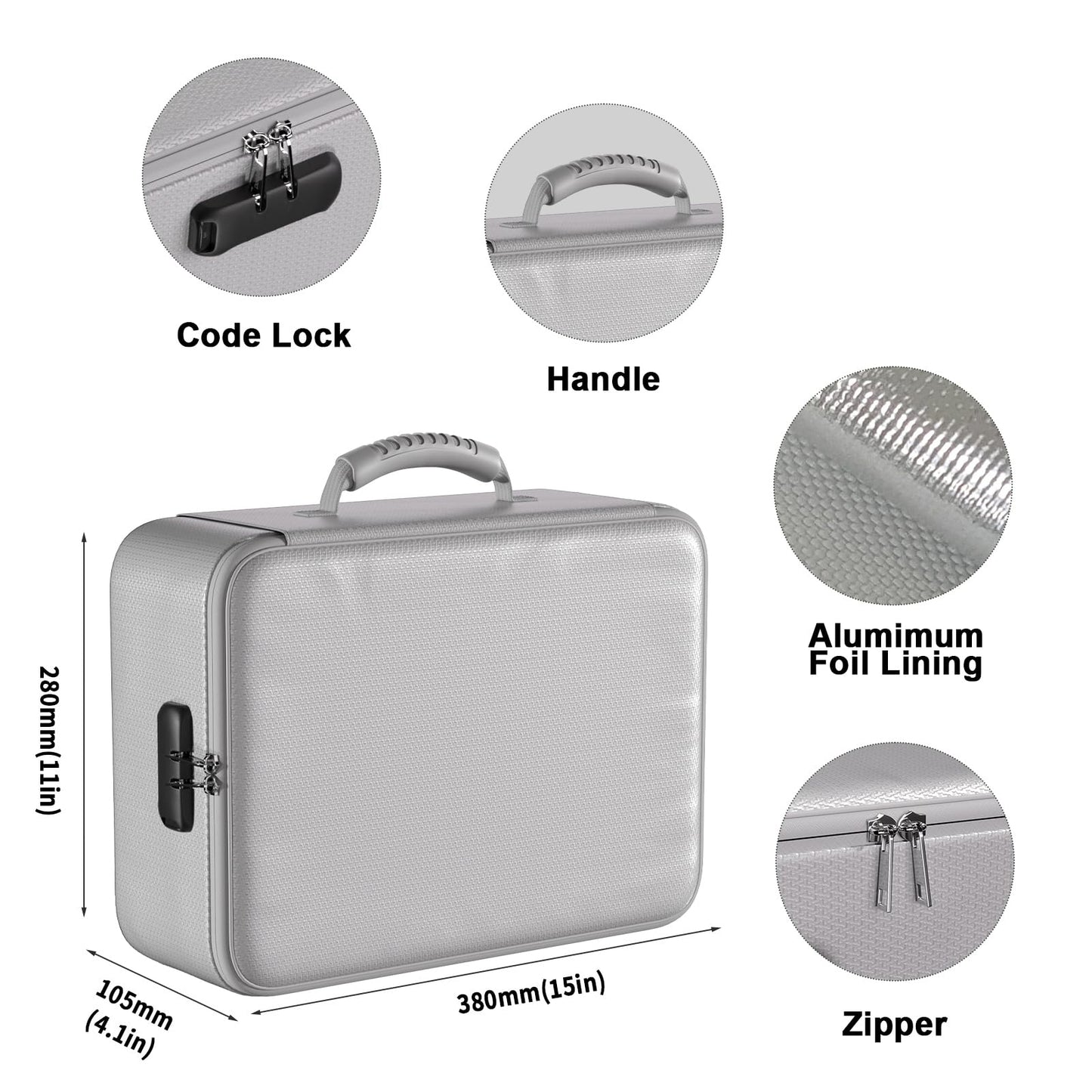 DocSafe 5200°F Fireproof Document Organizer Box with Lock, Silver (Soft)