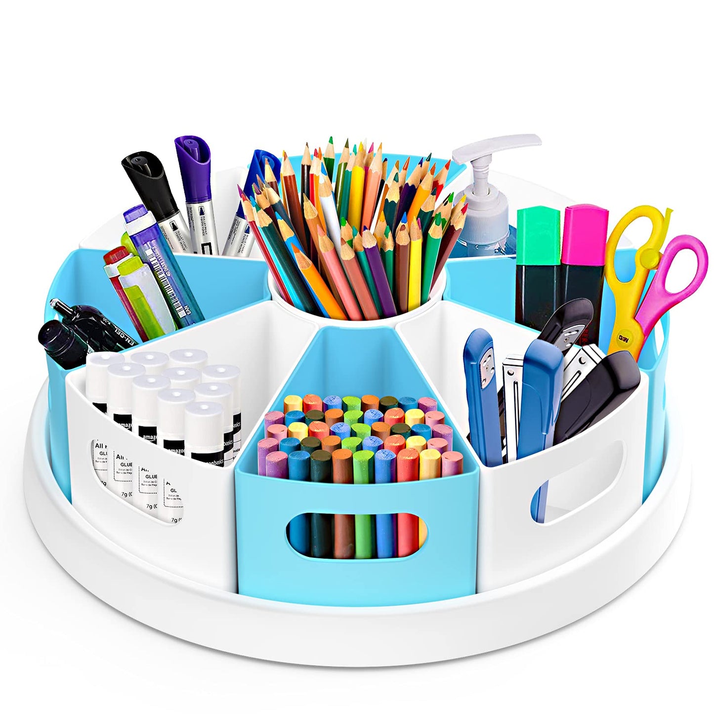 MeCids 360°Rotating Desk Organizers Homeschool Office Organization and Storage Art Supplies