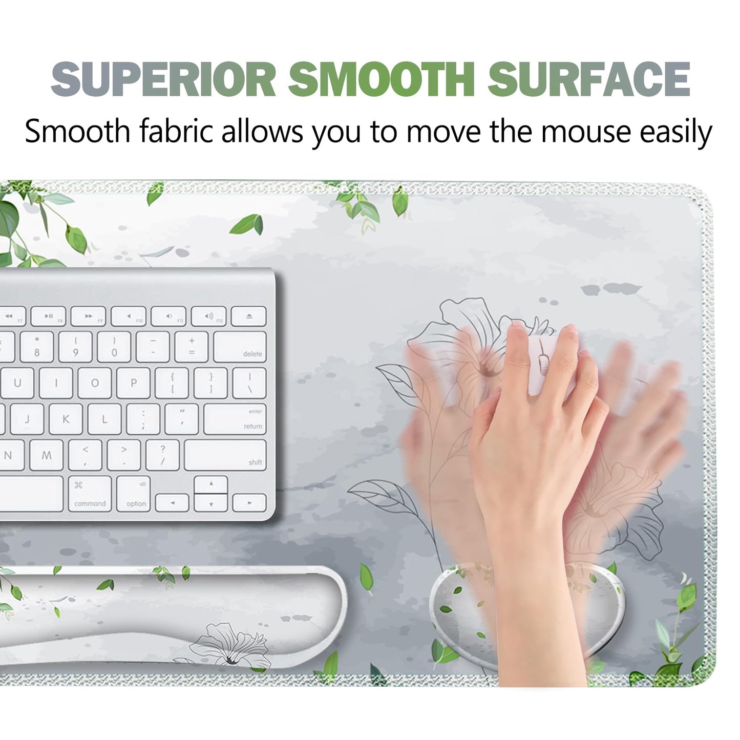 ARTSO Gaming Mouse Pad Wrist Support Set, XXL Large Desk Mat Mousepad + Keyboard Wrist Support+