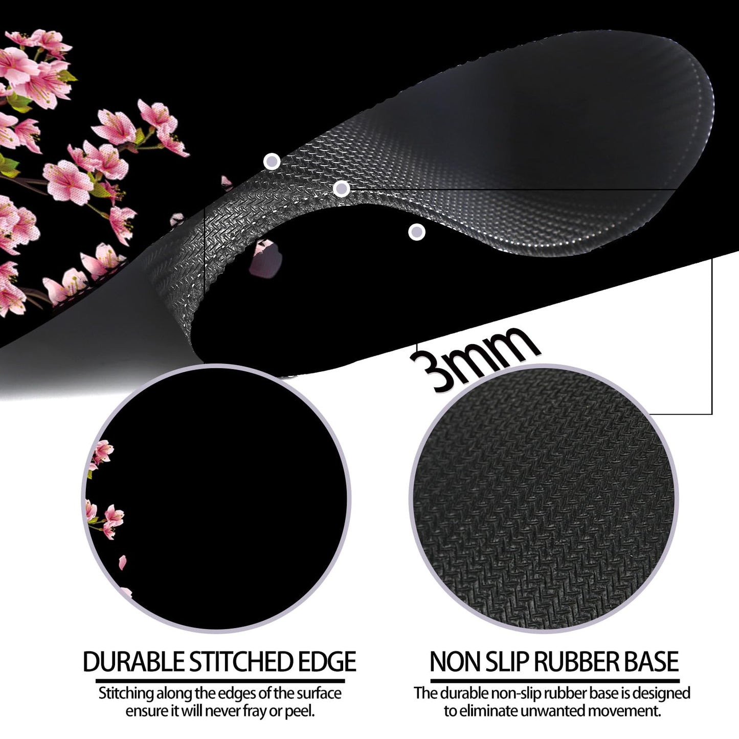 JIANG100 Japanese Cherry Blossom Gaming Desk Mat, Extended Sakura Mouse Pad