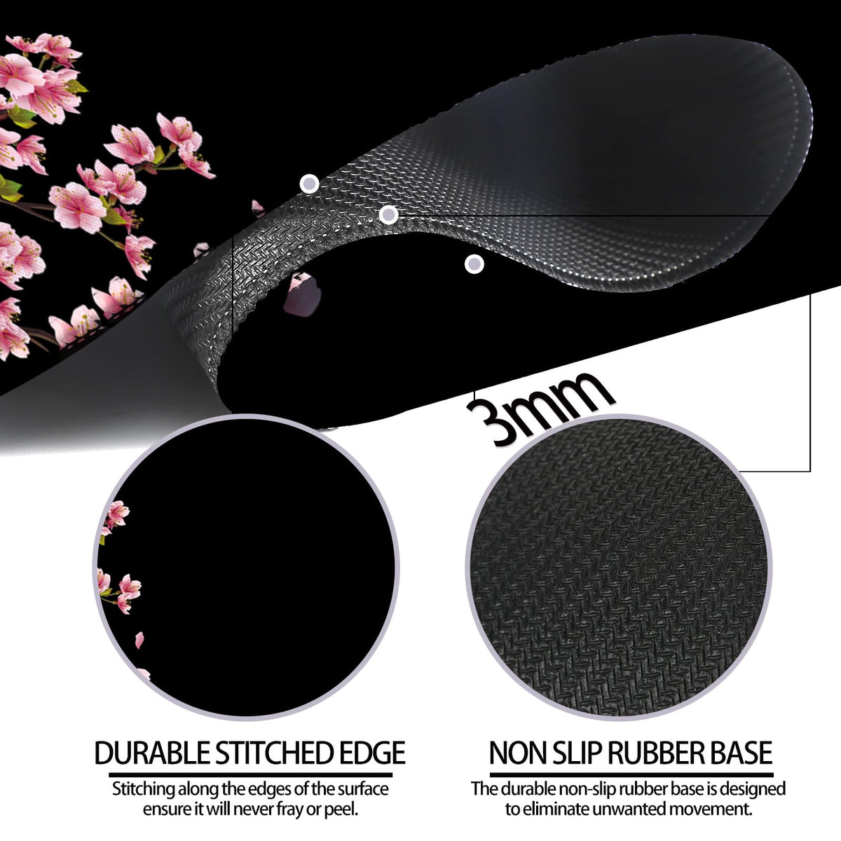 JIANG100 Japanese Cherry Blossom Gaming Desk Mat, Extended Sakura Mouse Pad