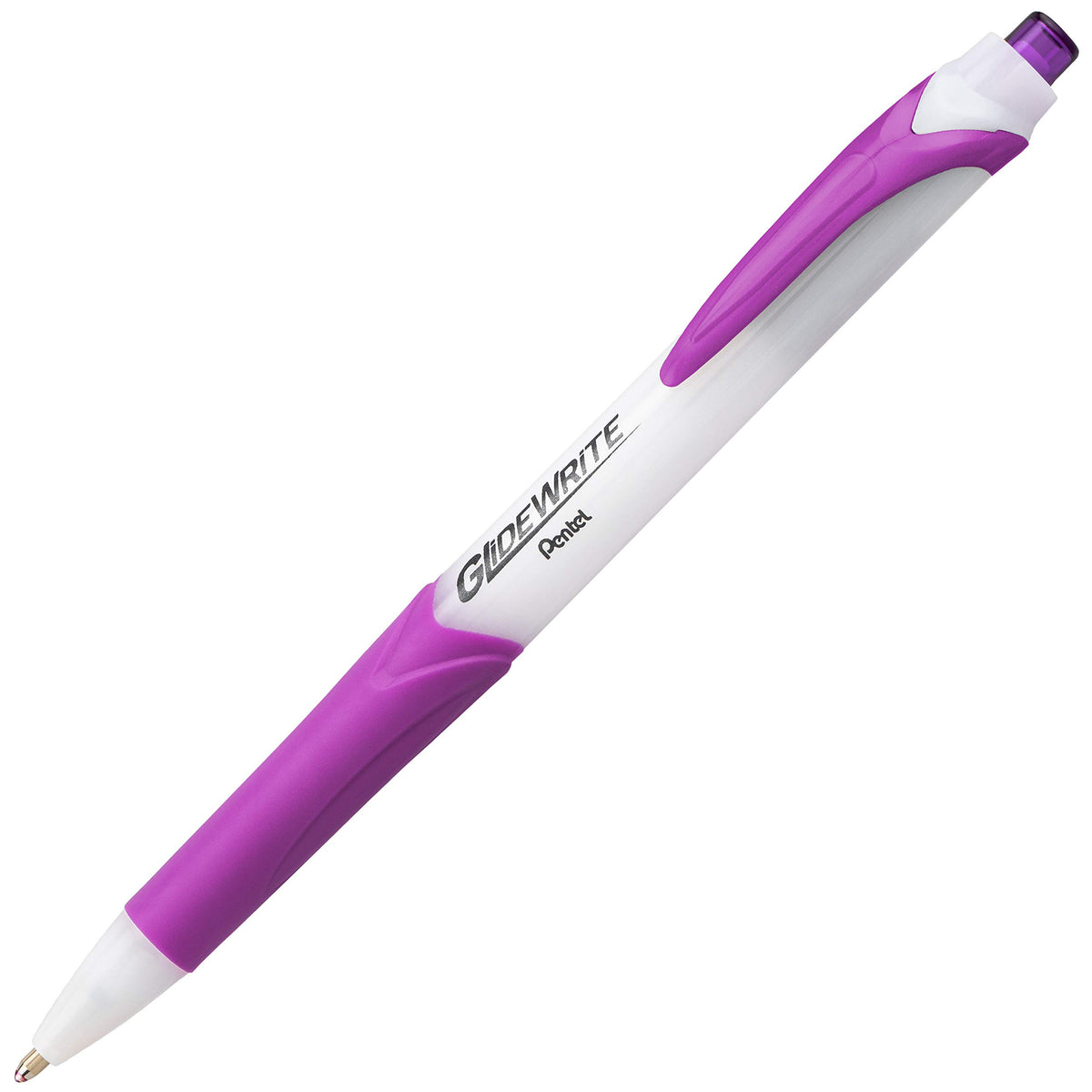 Pentel GlideWrite Ballpoint Pen with TechniFlo Ink, (1.0mm) Medium Line, Magenta Ink, Box of