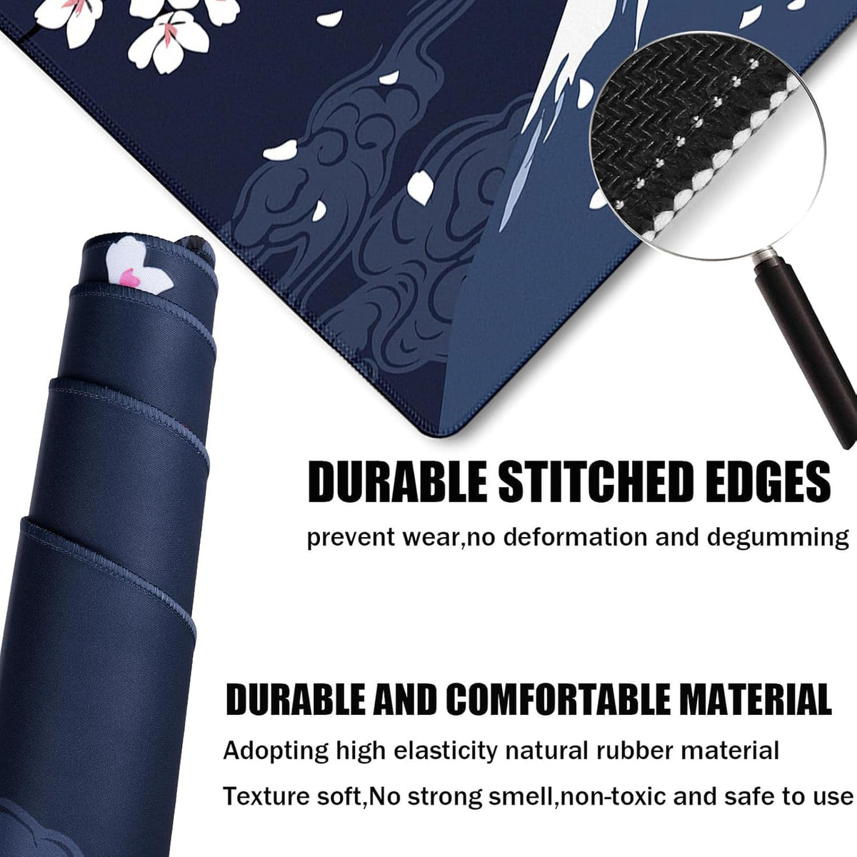 Japanese Mt Fuji Gaming Pad, Large Mouse Pad for Gamer, Durable 35.4"x15.7" Extended Mousepad with