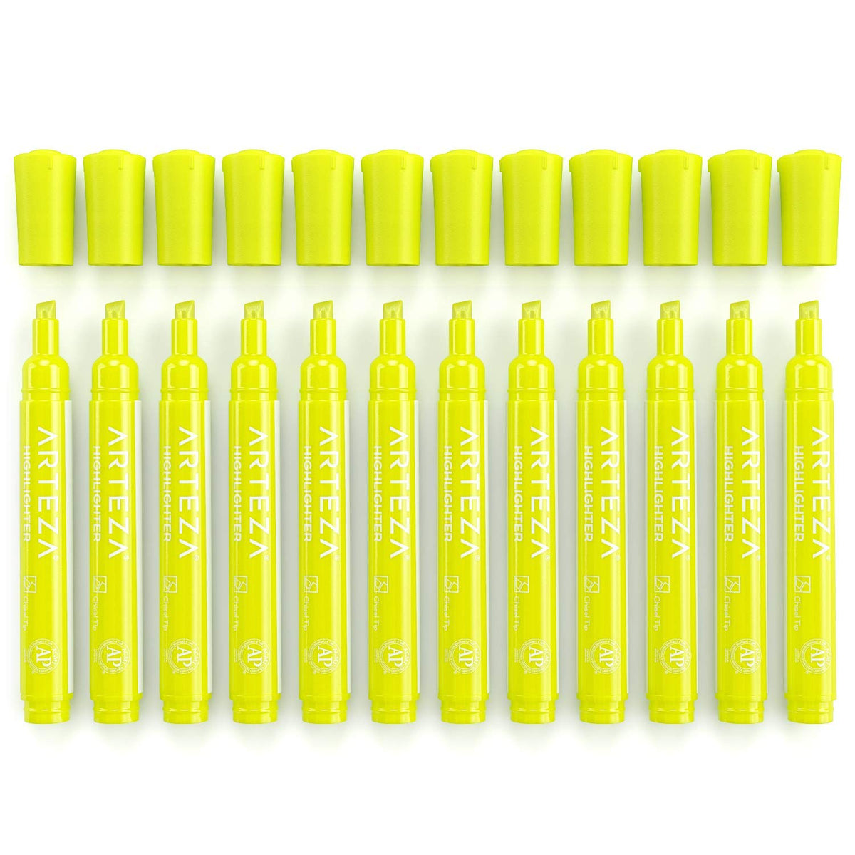 ARTEZA Yellow Highlighters in Bulk, Pack of 64, Chisel Tip Markers