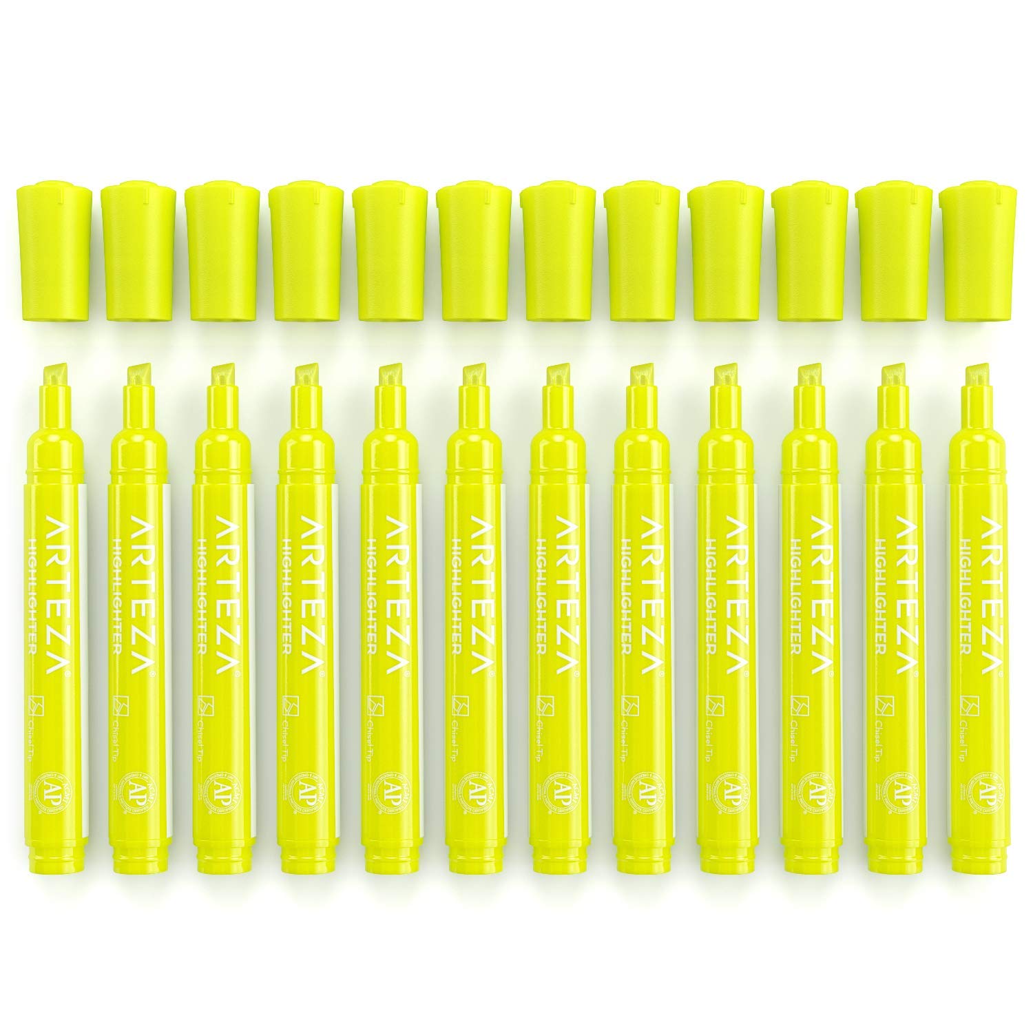 ARTEZA Yellow Highlighters in Bulk, Pack of 64, Chisel Tip Markers