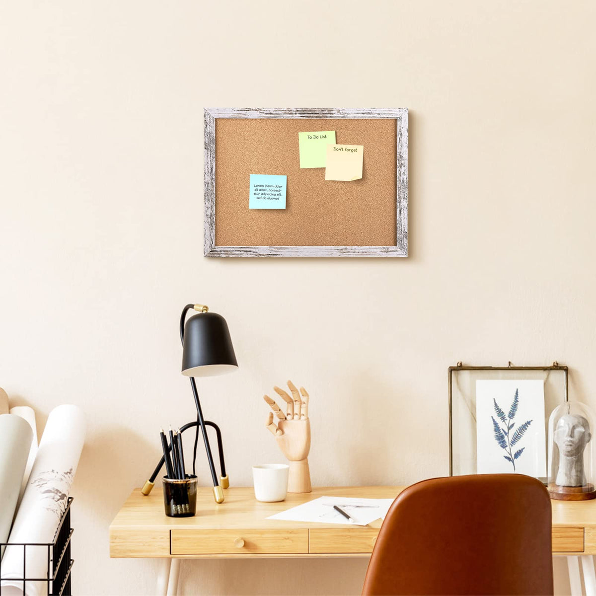 Aitakatta Cork Board Bulletin Board, Decorative Hanging Framed Cork Boards for Walls, Pin Board