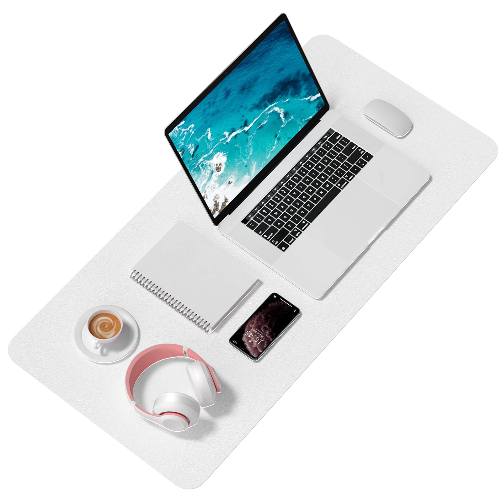 Hsurbtra Desk Pad, 35.5" x 17" PU Leather Desk Mat, XXL Extended Mouse Pad, Waterproof Desktop