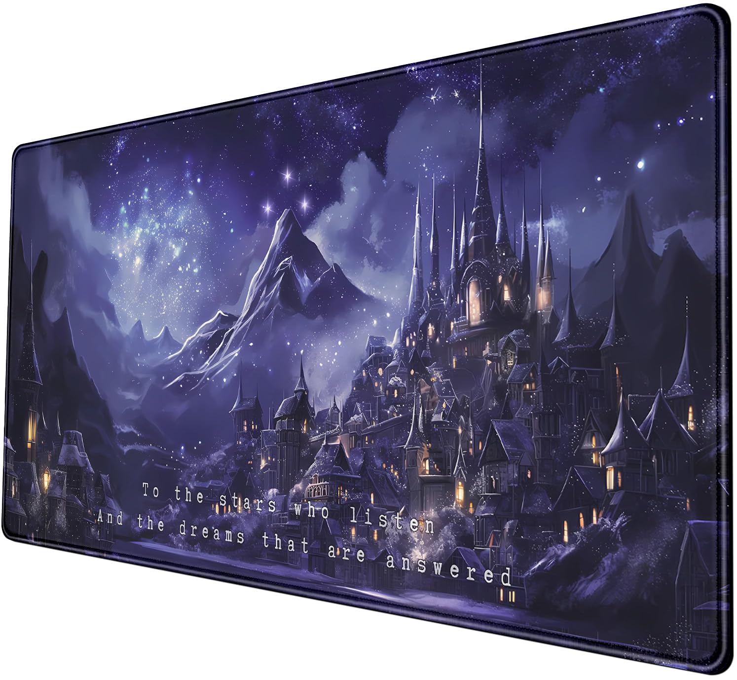 Purple Velaris Desk Mat Acotar Desk Mat Night Castle Fantasy Mouse Pad Large for Desk Computer