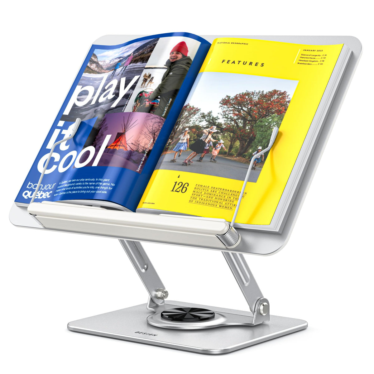 BESIGN BS02 Book Stand for Reading, Adjustable Book Holder, Ergonomic Laptop Stand, Cookbook Stand