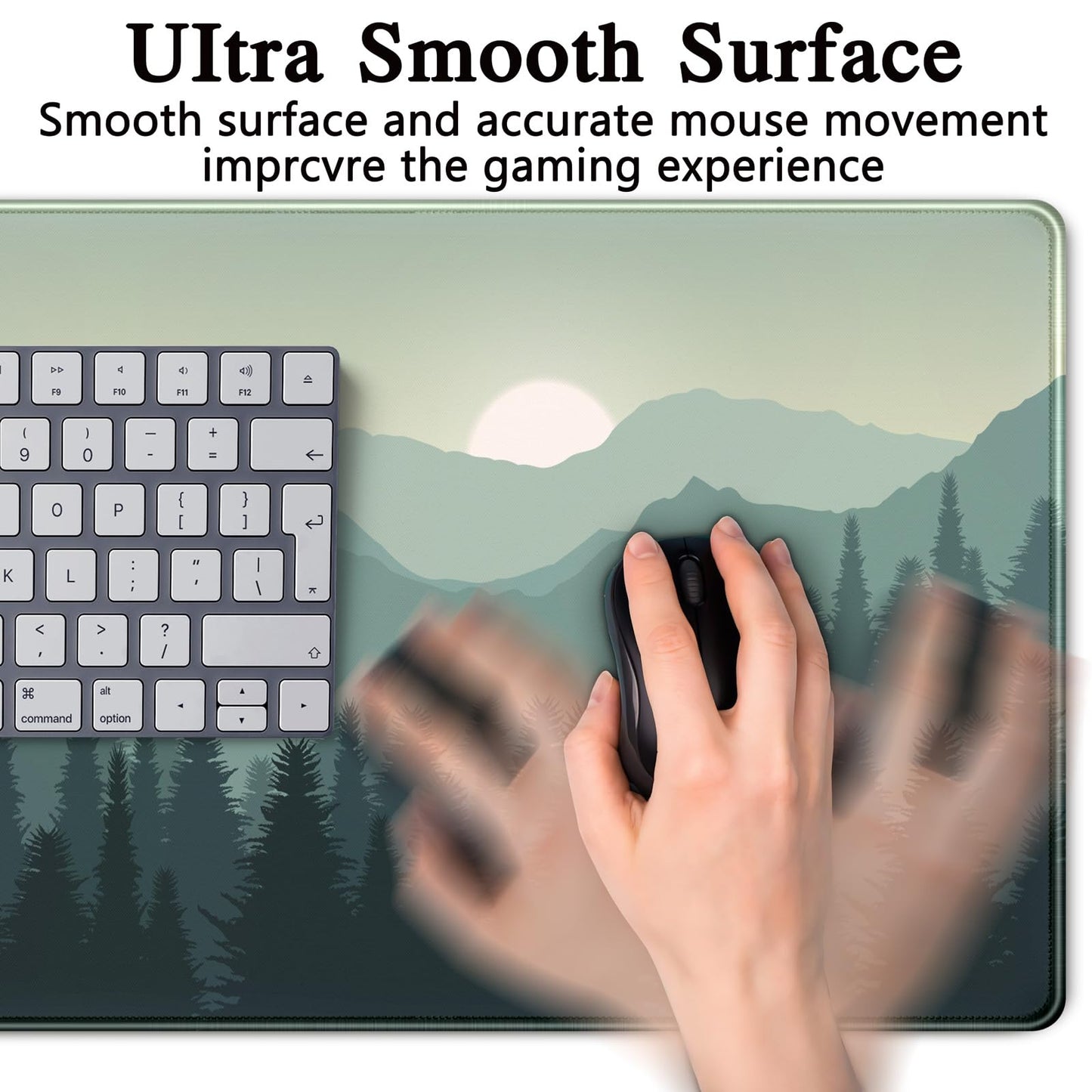 Forest Desk Mat Green Nature Large Mouse Pad XXL 31.5''X 15.7'' Landscape Aesthetic Desk Pad Gaming