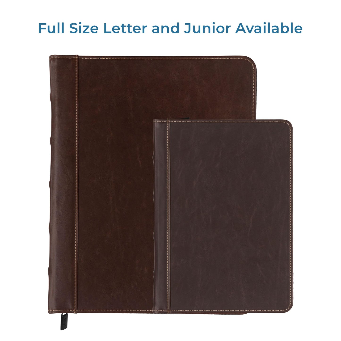 Samsill Vintage Zippered Leather Binder, 1 Inch Round Ring, Letter Size 8.5x11 Documents, Contrast