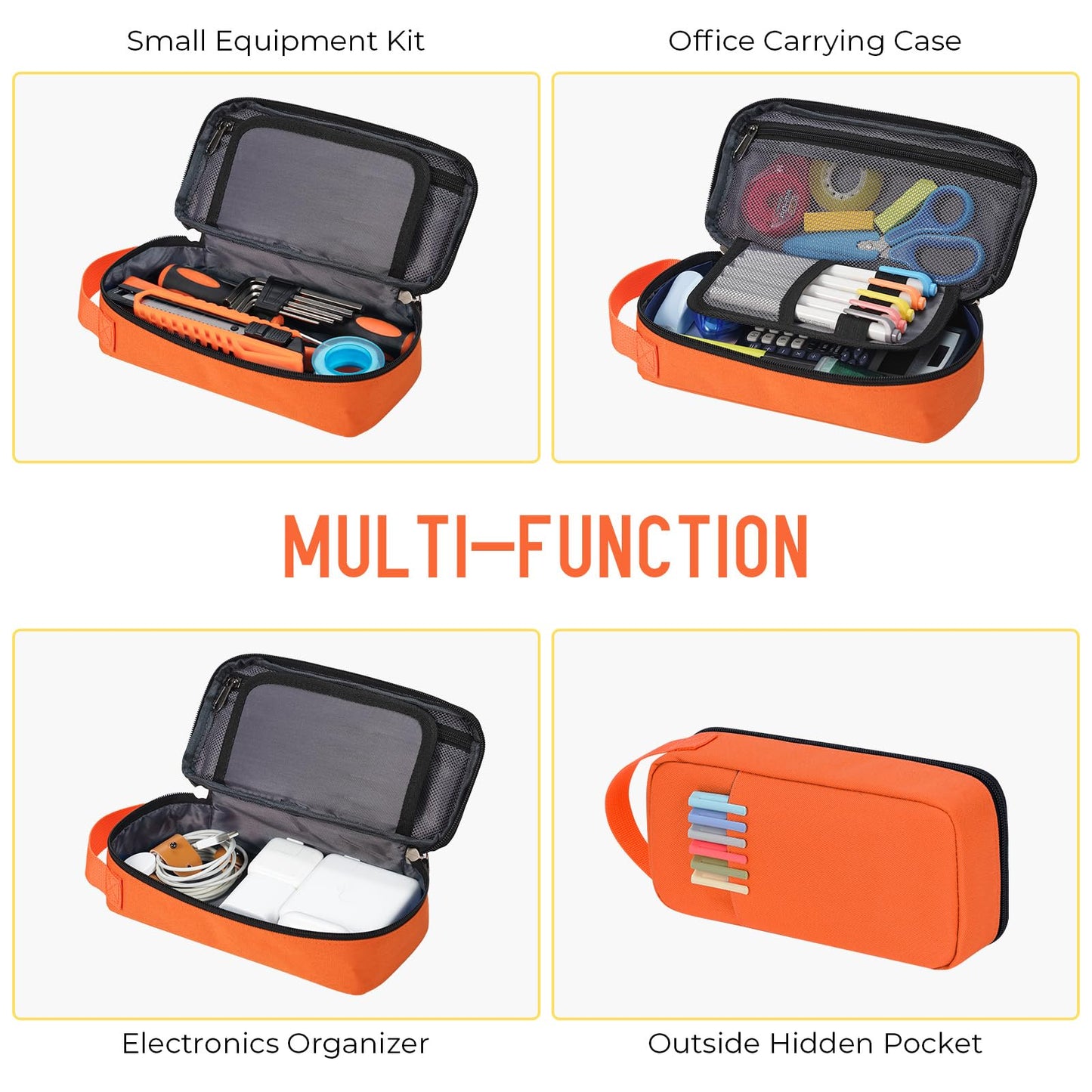ECHSRT Large Capacity Pencil Case with Hidden Pocket, 1200D Oxford Fabric Zipper Pencil Pouch with