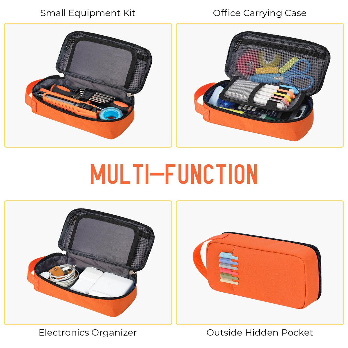 ECHSRT Large Capacity Pencil Case with Hidden Pocket, 1200D Oxford Fabric Zipper Pencil Pouch with