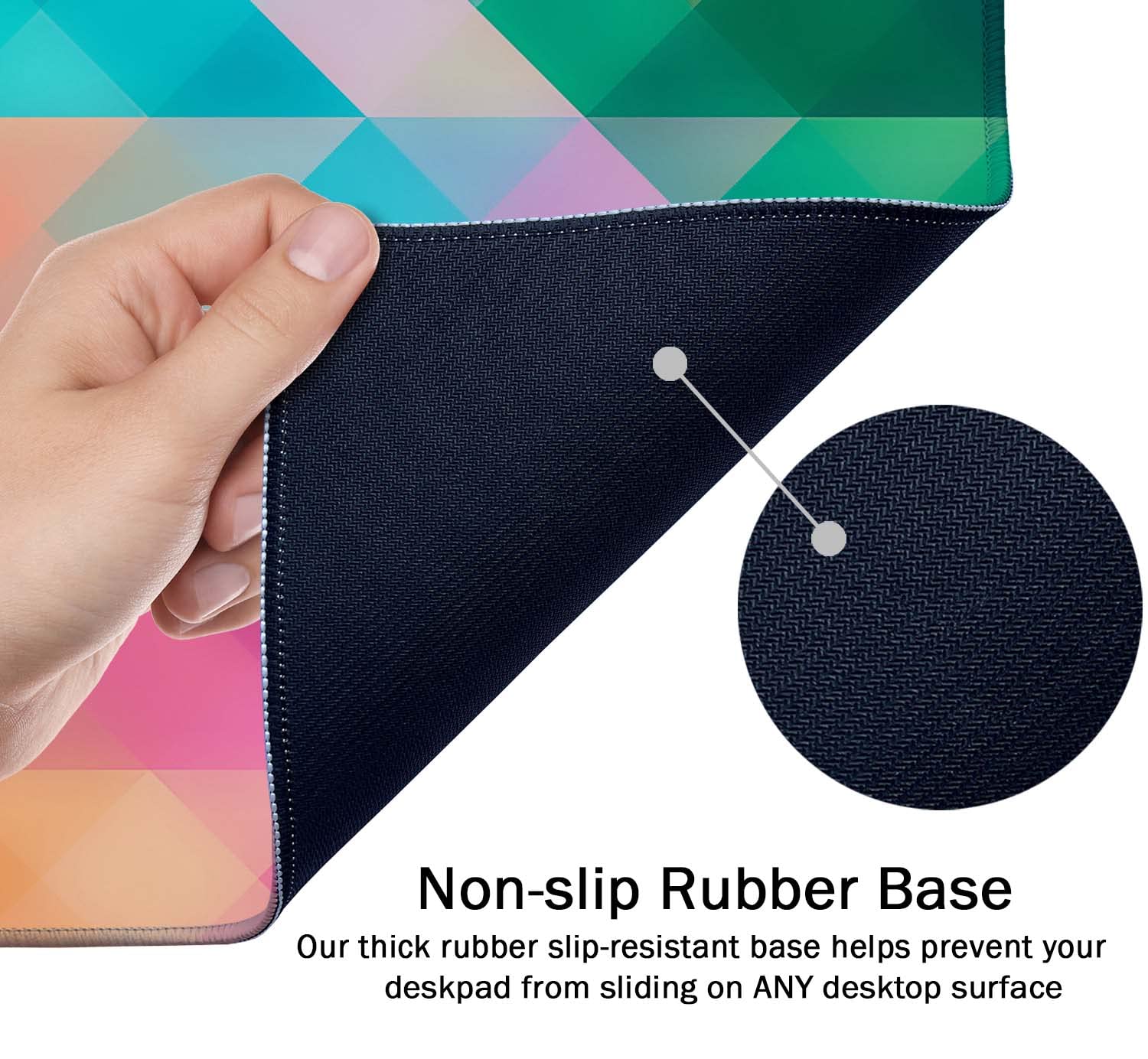 SSOIU Colorful Triangles Print Extended Gaming Mouse Pad (35.5x15.7 in), Large Non-Slip Rubber Base