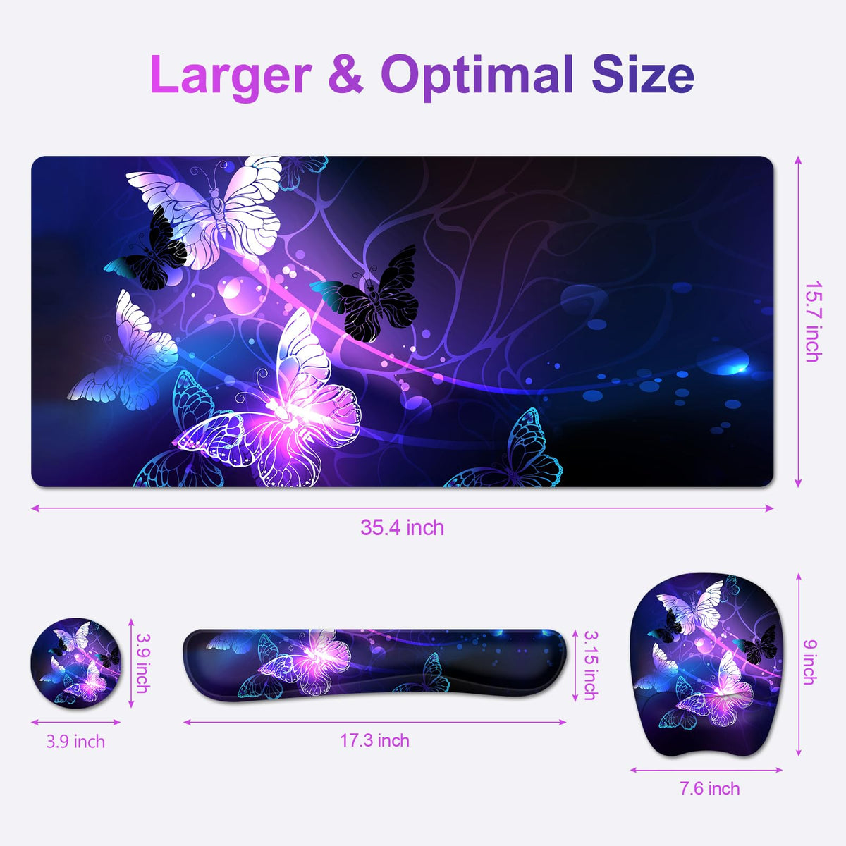 NXZGO Large Mouse Pad with Wrist Support 4in1 Set, XXL Game Mousepad + Keyboard Wrist Rest+Mouse