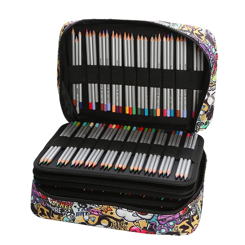 Lbxgap 420 Slots Colored Pencil Case w/Handle & Shoulder Strap
