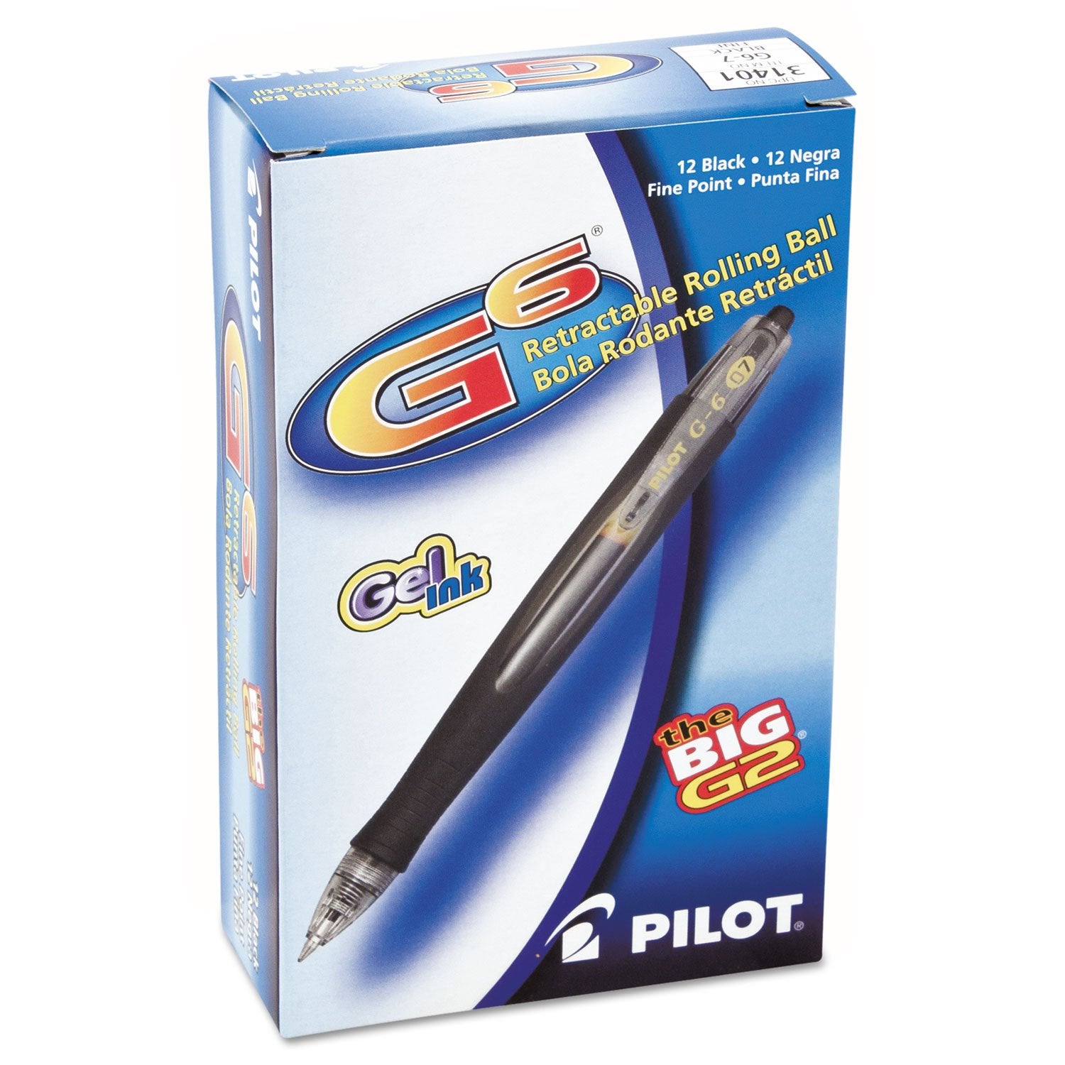 PILOT G2 Premium Gel Pens, Fine Point 0.7mm, Black Ink, 12-Pack
