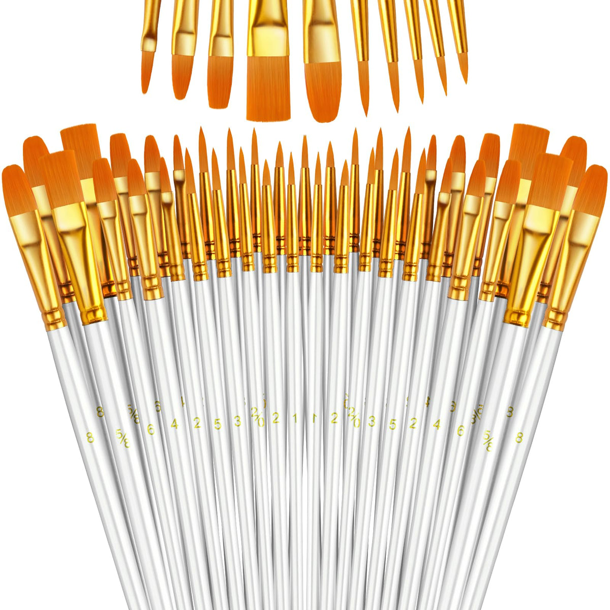 Paint Brushes Set, 16 Pack 160 Pcs Round-Pointed Tip Paintbrushes Nylon Hair Artist Acrylic Paint