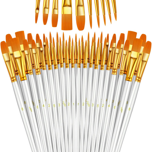 Paint Brushes Set, 16 Pack 160 Pcs Round-Pointed Tip Paintbrushes Nylon Hair Artist Acrylic Paint