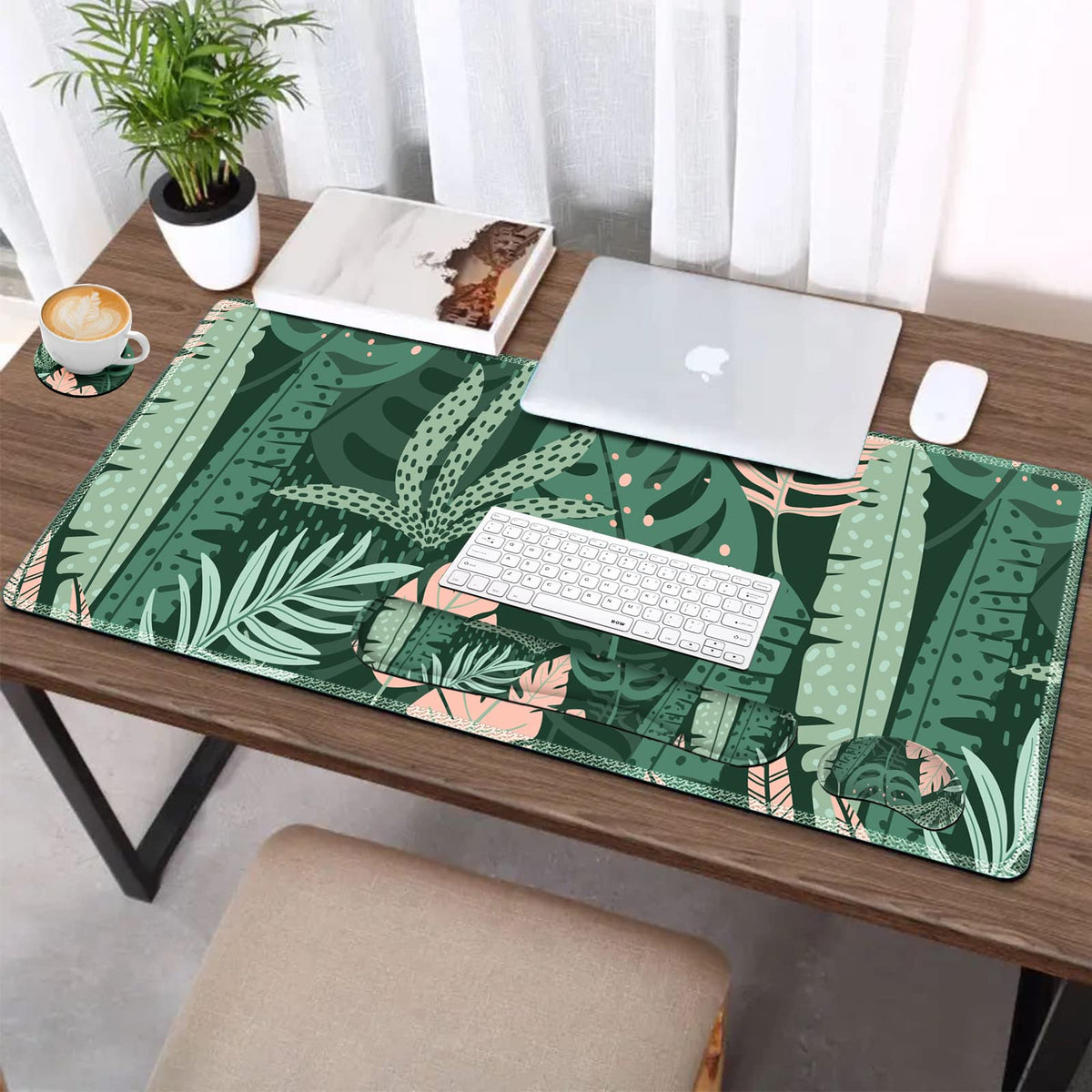 AIMSA Large Gaming Mouse Pad Set, Keyboard Wrist Rest Support Mouse Pad, Ergonomic Memory Foam