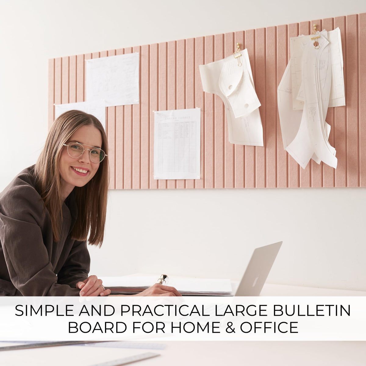 Large Felt Bulletin Board - Stylish 35 x 47 Inch Cork Board Alternative