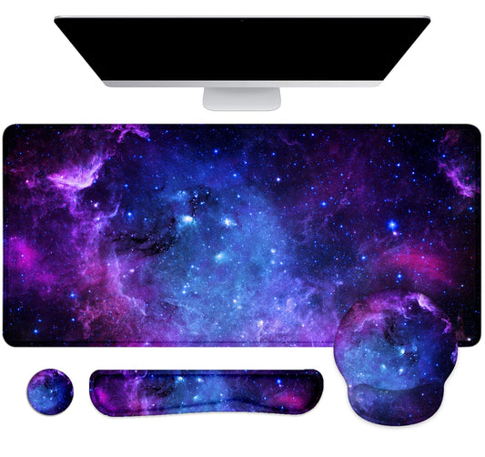 Large Desk Mat, Mouse Pad with Wrist Support, Keyboard Wrist Rest Set