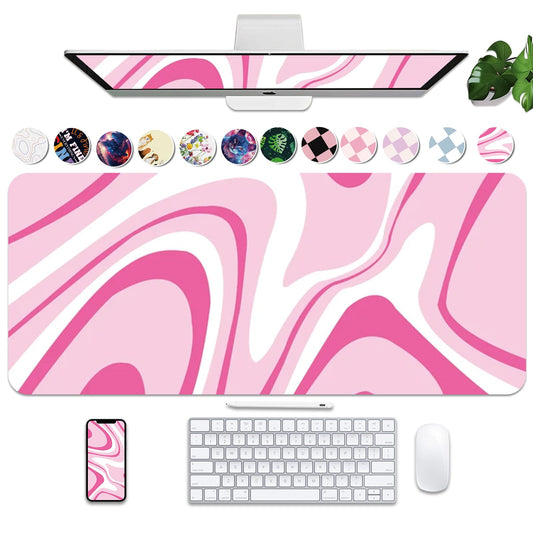 Large Desk Mat 35.4" x 15.7", PU Leather Desk Mats Mouse Pad Protector, Large Mouse Pad Non-Slip
