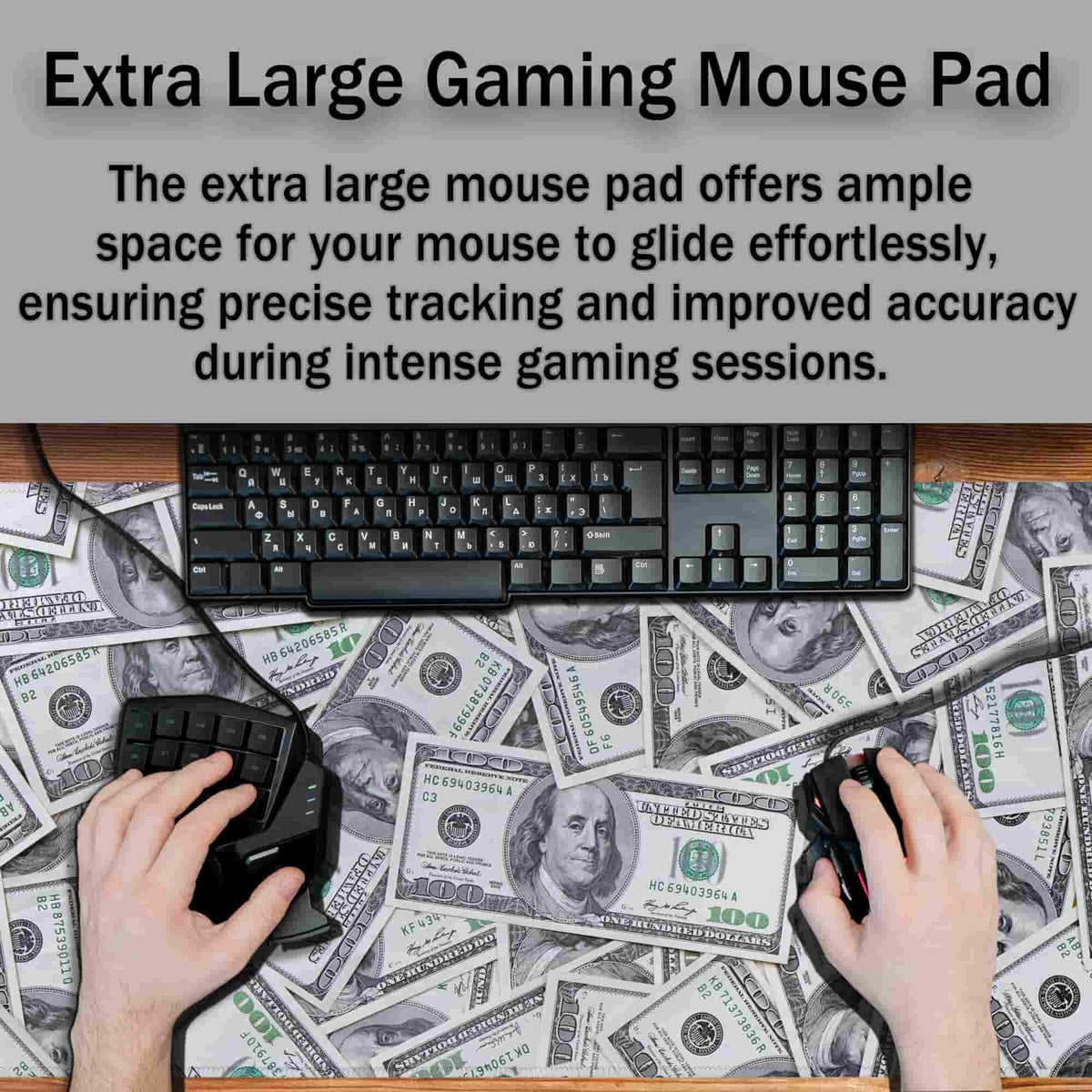 Samgula Gaming Desk Mat, Keyboard Mouse Pad Computer Desk Accessories for Men Extra Large Mouse
