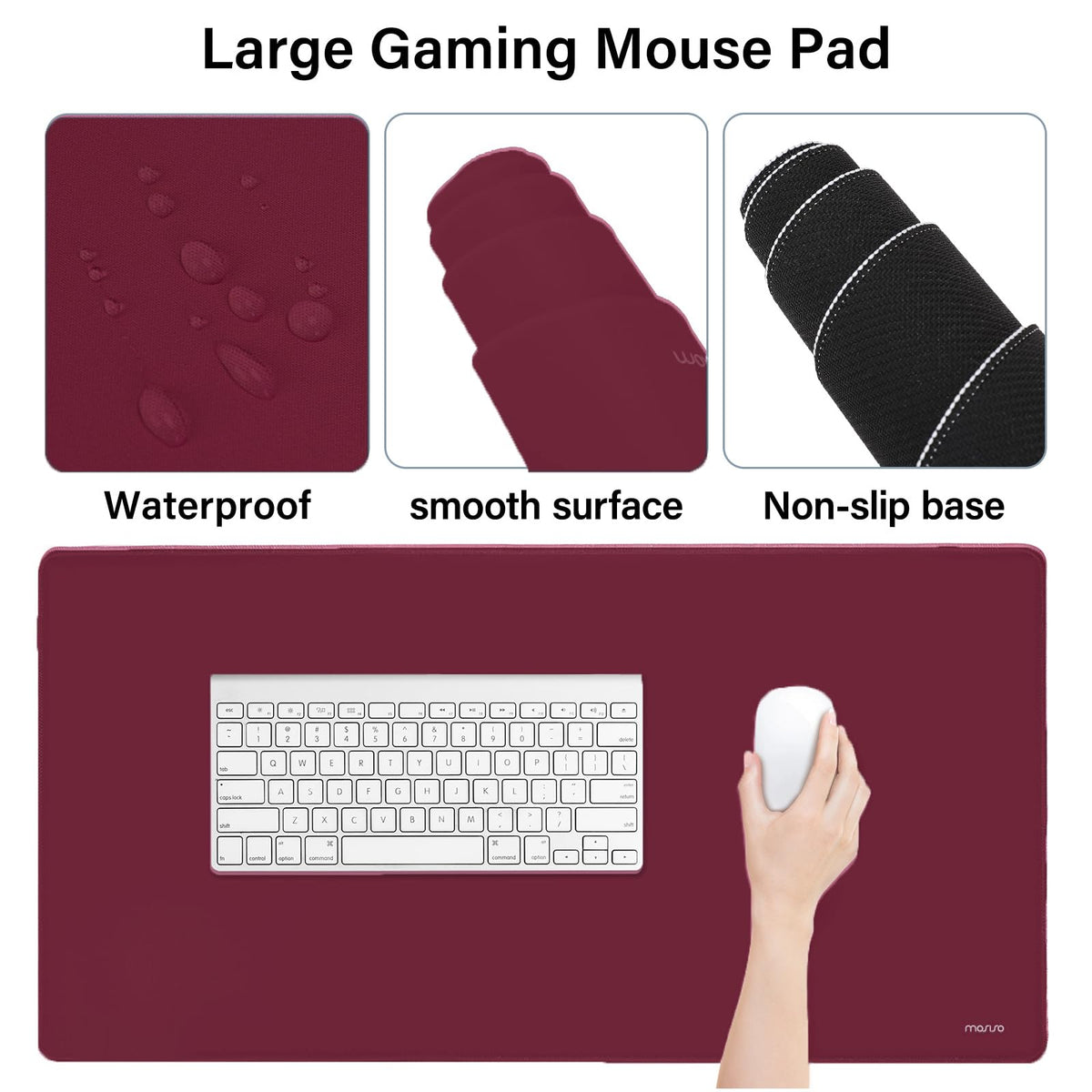 MOSISO Keyboard Mouse Pad Set, Large Gaming Mousepad&Keyboard Wrist Rest