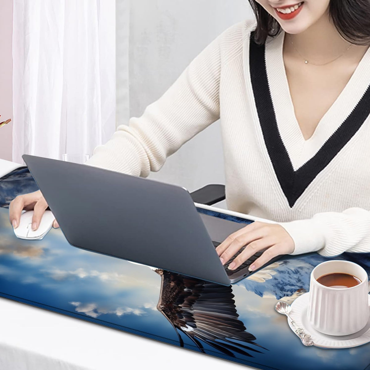 Large Mouse Pad, 31.5 x 11.8in Extended Gaming Mouse Pad with Stitched Edges, XXL Mousepad