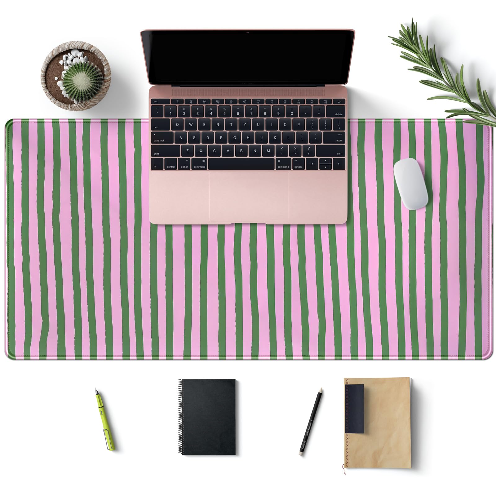 Stripes Aesthetic Desk Mat Pink Retro Style Large Mouse Pad Cute Desk Pad Gaming Mousepad XXL
