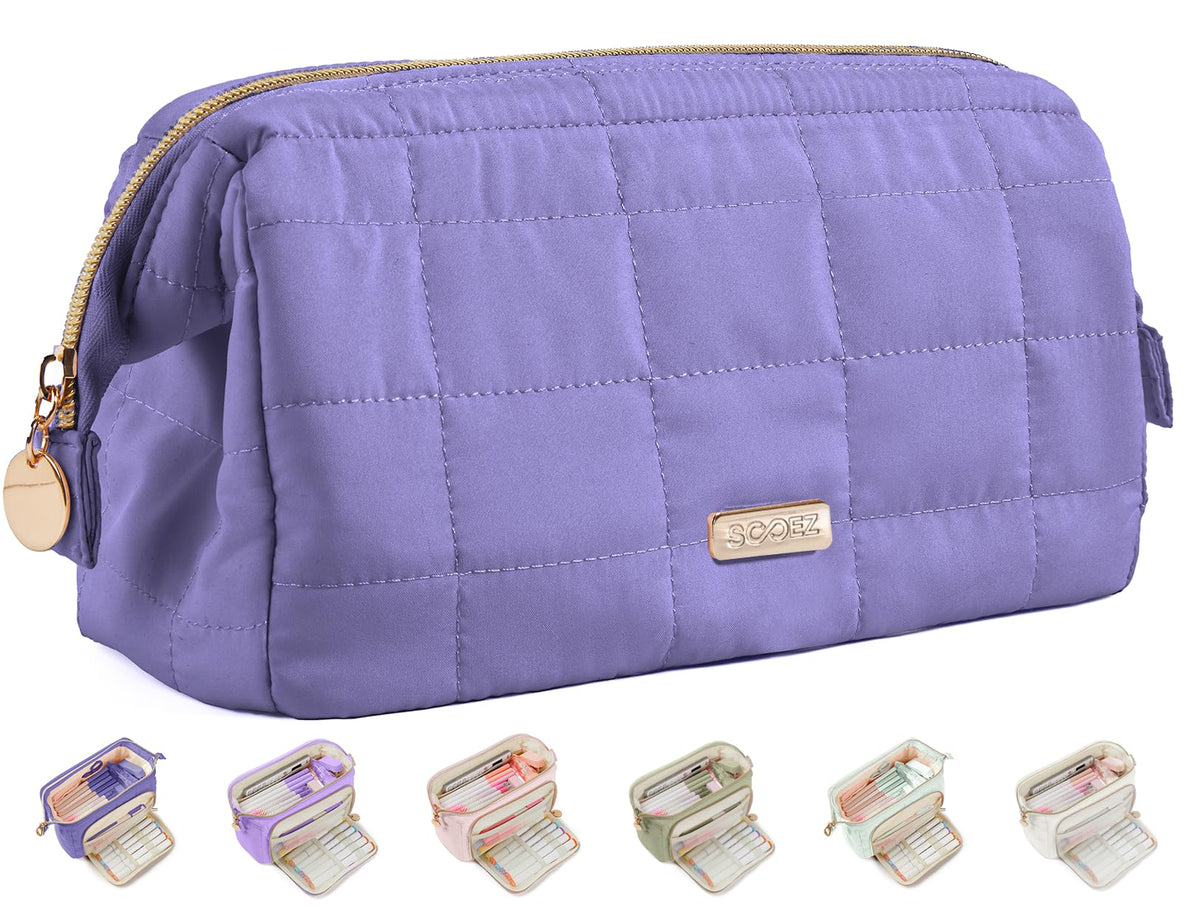 Sooez Large Pencil Case Pouch, Soft Pencil Bag with Zipper, Pen Bag
