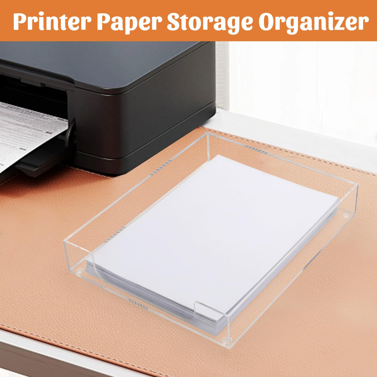 AZFUNN Acrylic Paper Tray, Letter-Size Desk Trays Organizer for Office
