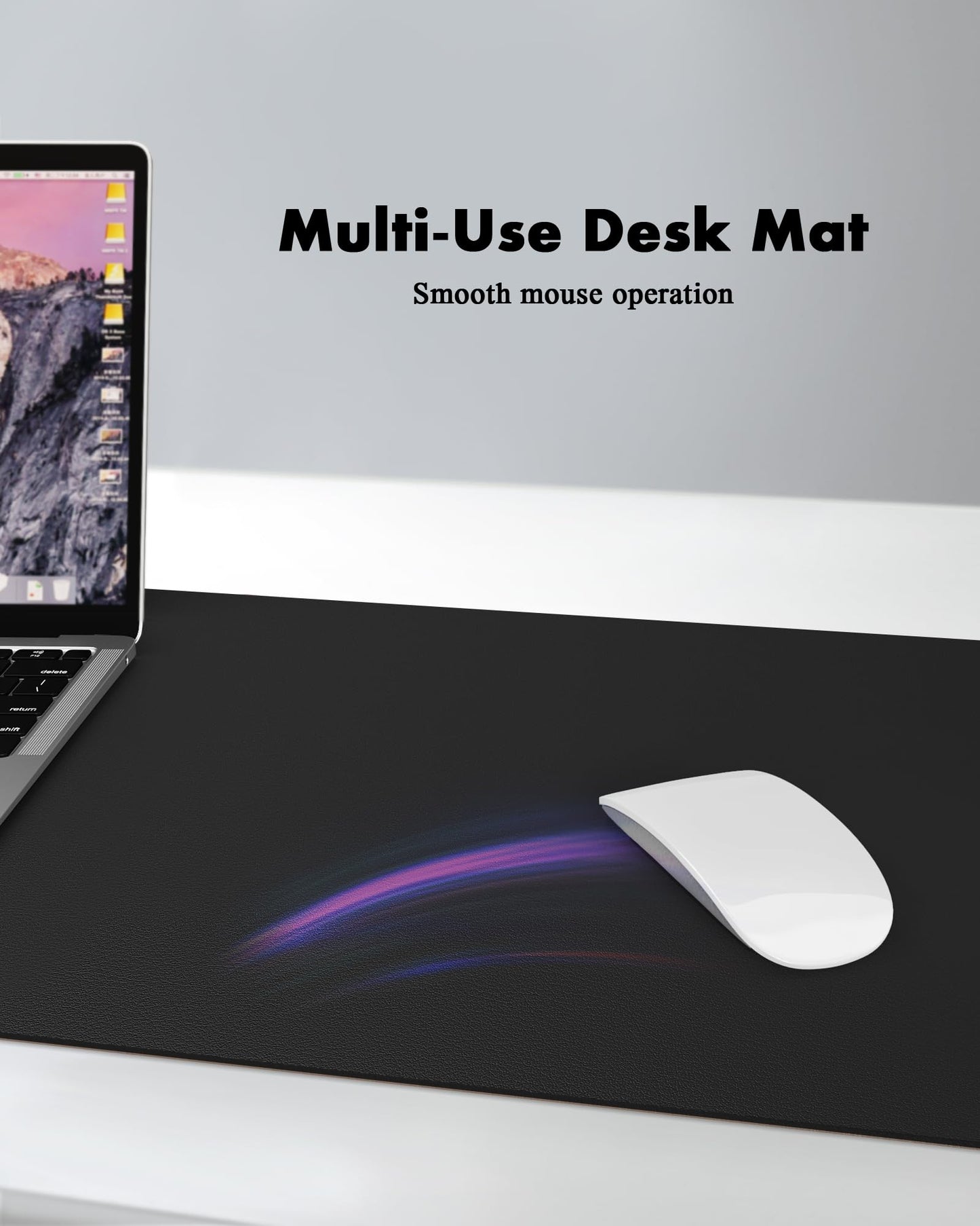 YSAGi Double-Sided Desk Pad, 35.4"x17"Leather Desk Mat, Eco Cork Desk Pad Protector,Large Mouse