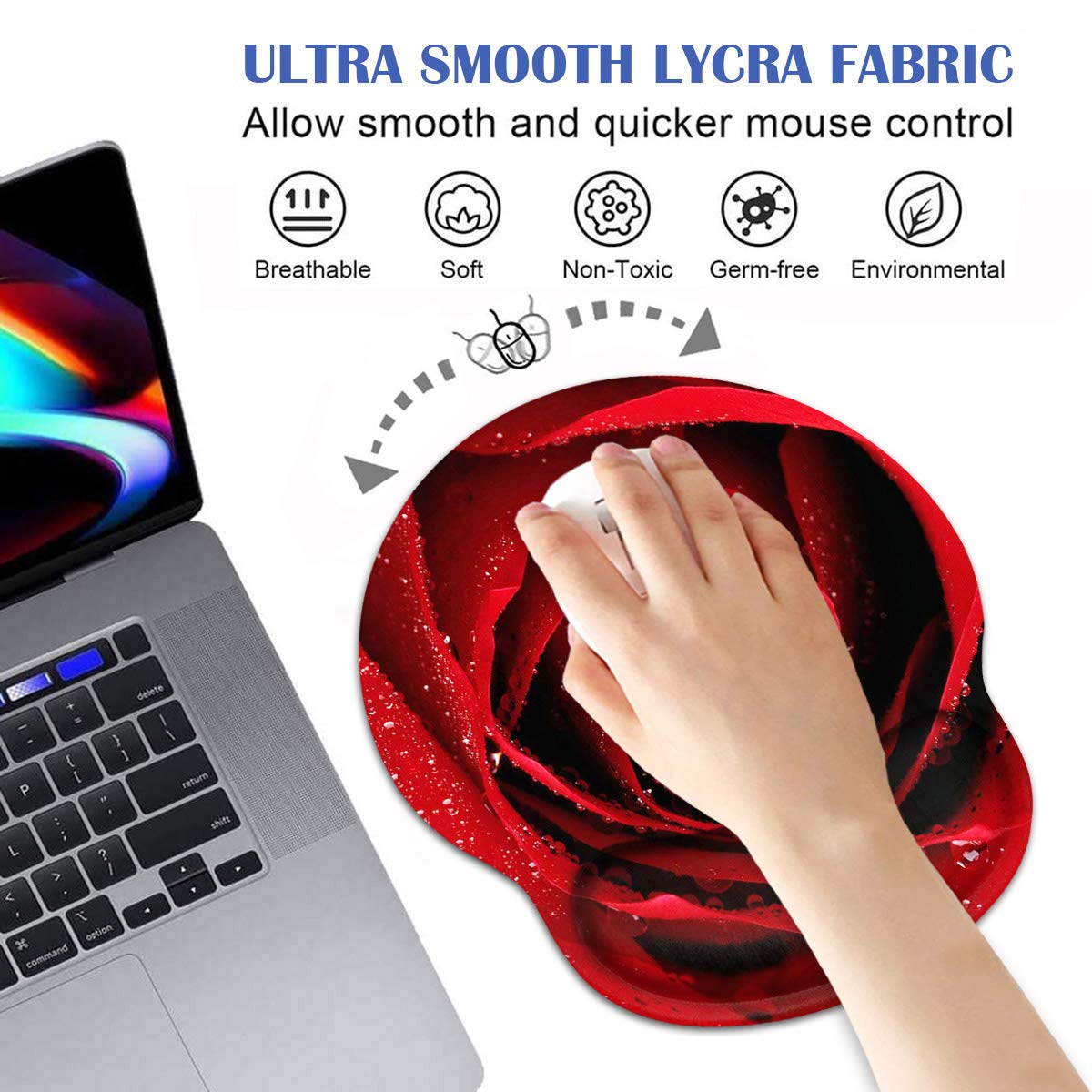 stmedazm Ergonomic Mouse Pad Wrist Support and Coffee Coaster, Cute Wrist Rest Pad with Non-Slip PU