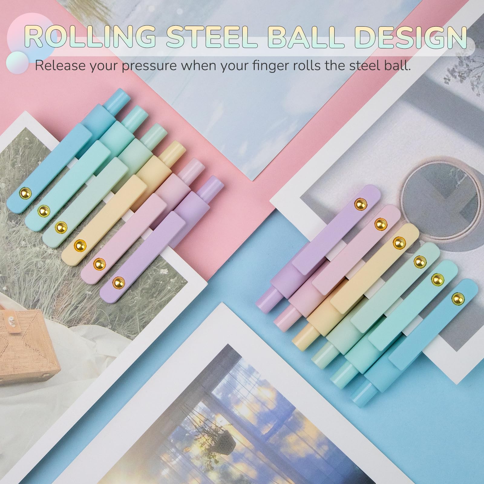 YOXMJDB Gel Pens, 12 Pcs 0.5mm Fine Point Smooth Writing Pens Japanese Cute Pens, High-End Series