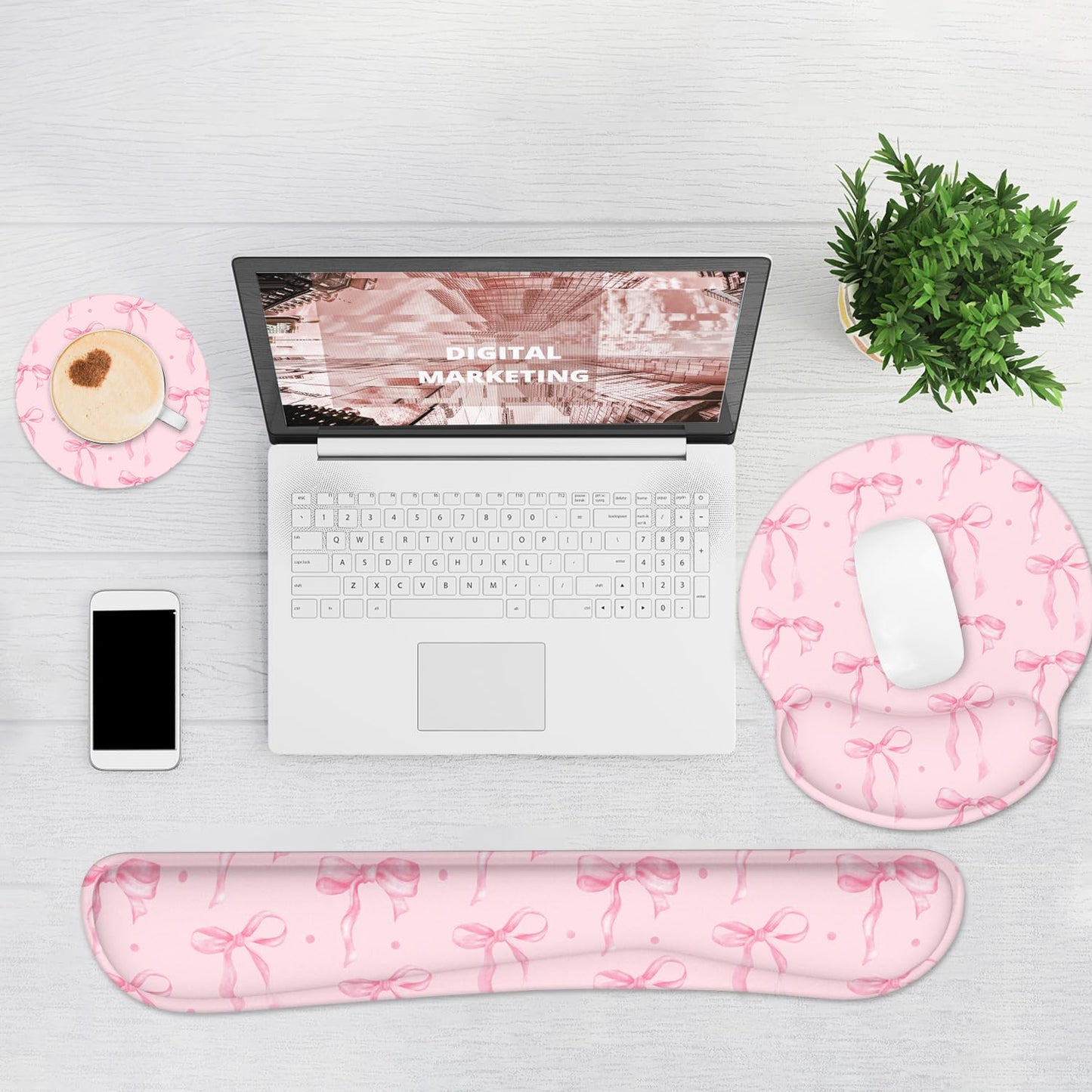 Ergonomic Mouse Pad with Wrist Rest and Keyboard Wrist Rest, Mousepad