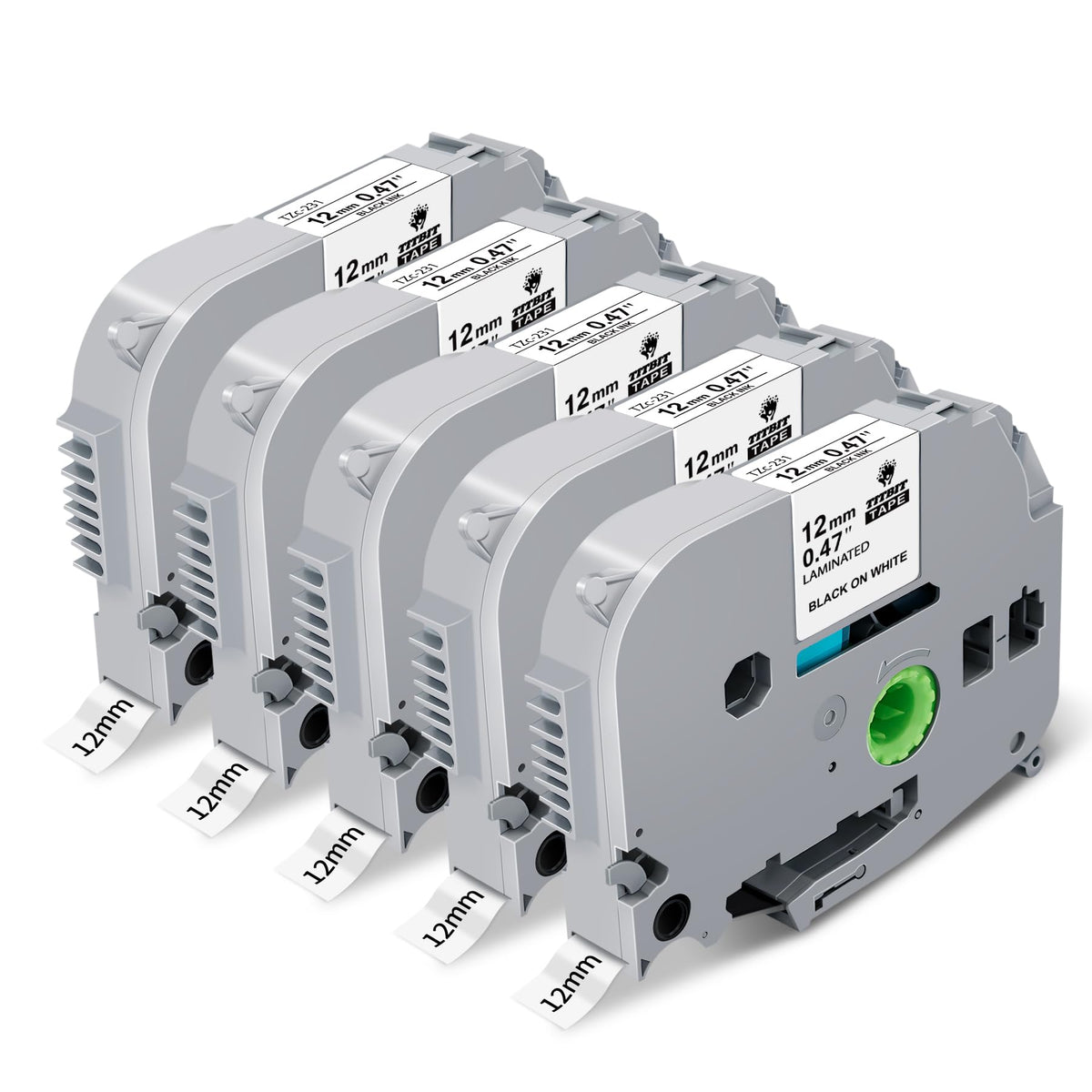 TITBIT 5 Pack PTP300BT P Touch Tape White Compatible with Brother TZe-231