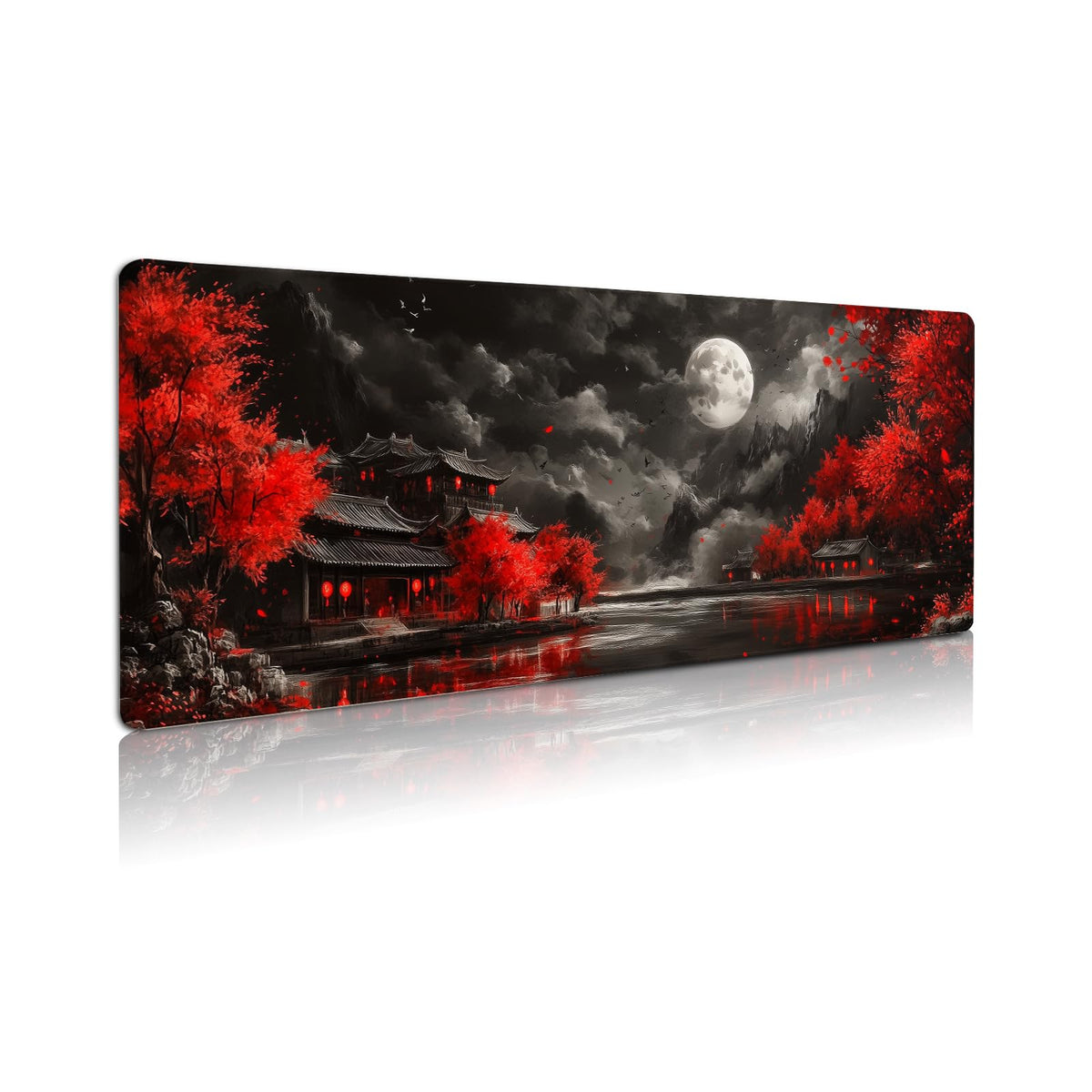 Extended Gaming Mouse Pad, Large Mouse Mat 3 mm Nature Rubber Base Mousepad with Stitched Edges