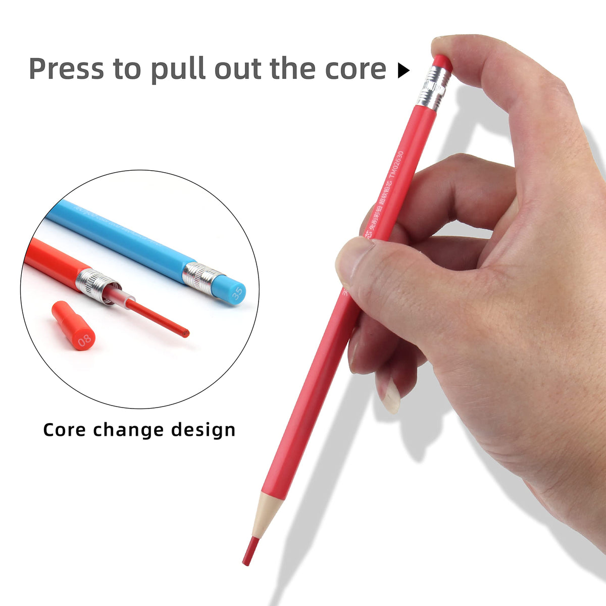 Mechanical Colored Pencils 2.6mm 24 Colors with Coded Refills (48PCS)