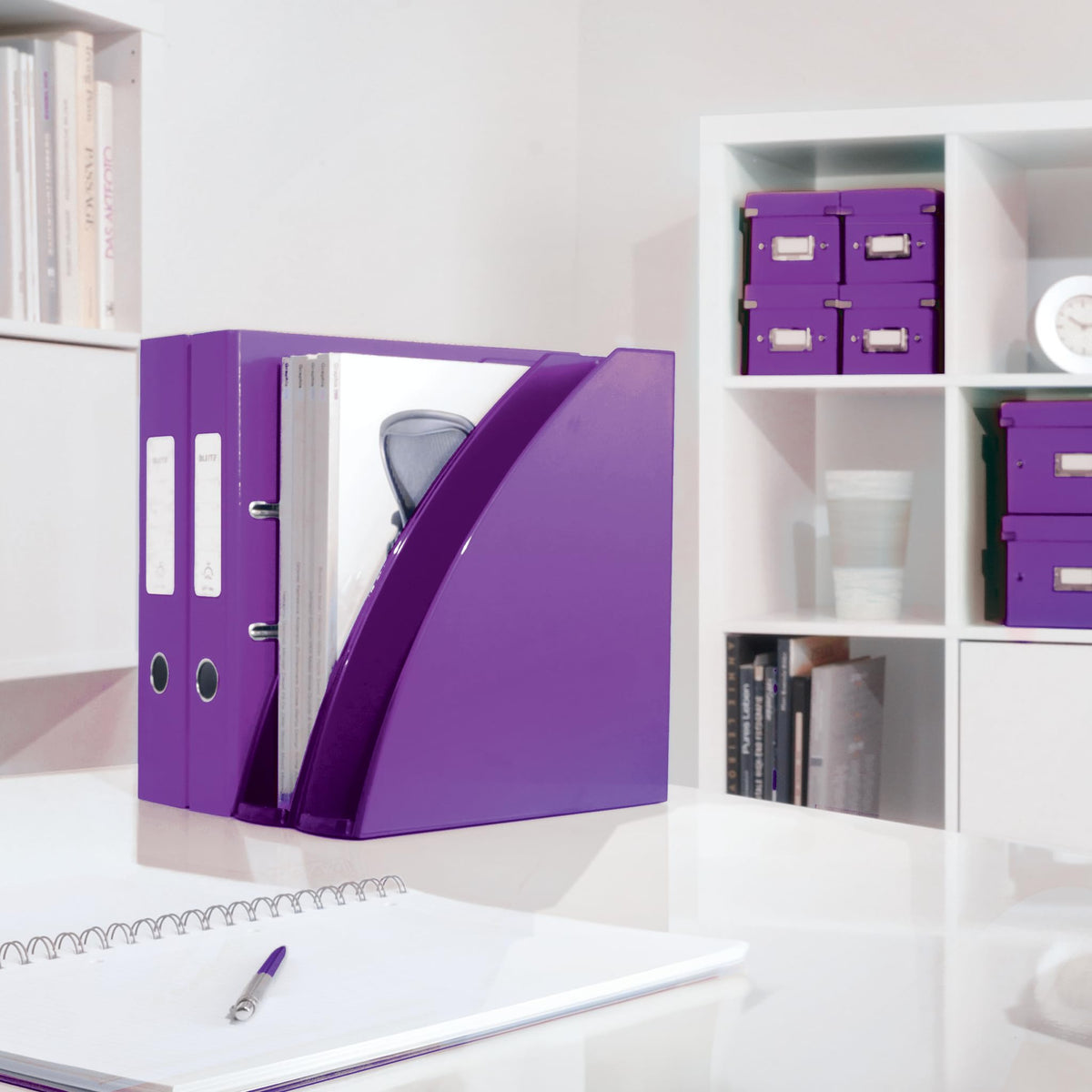 Leitz 52771062 Magazine File, A4, Wow Range, Metallic Purple