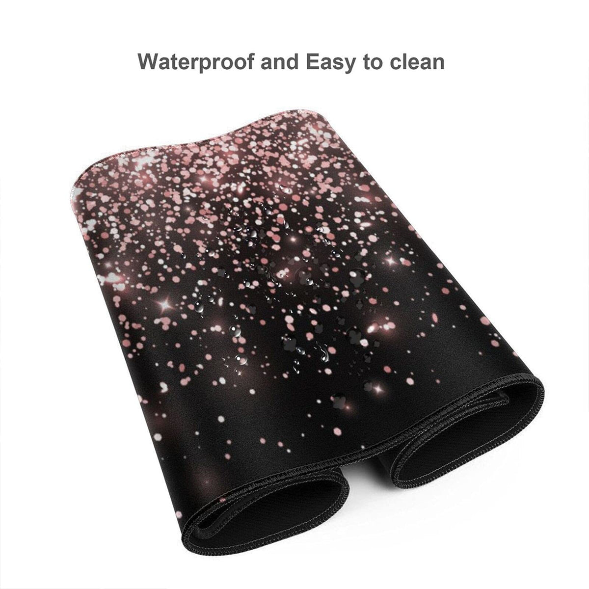 Rose Gold Glitter Black Gaming Mouse Pad Large XL Long Extended Pads Big Mousepad Keyboard Mouse