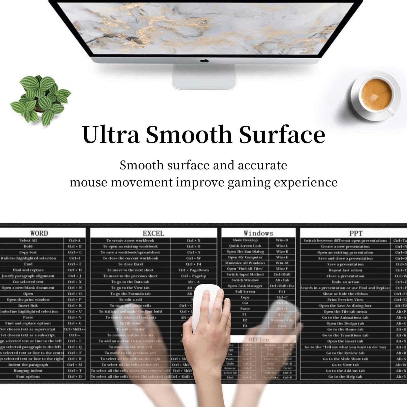 Sigouyinei Extra Large Desk Pad 31.5x12in Office Gaming Non-Slip Mouse Pad