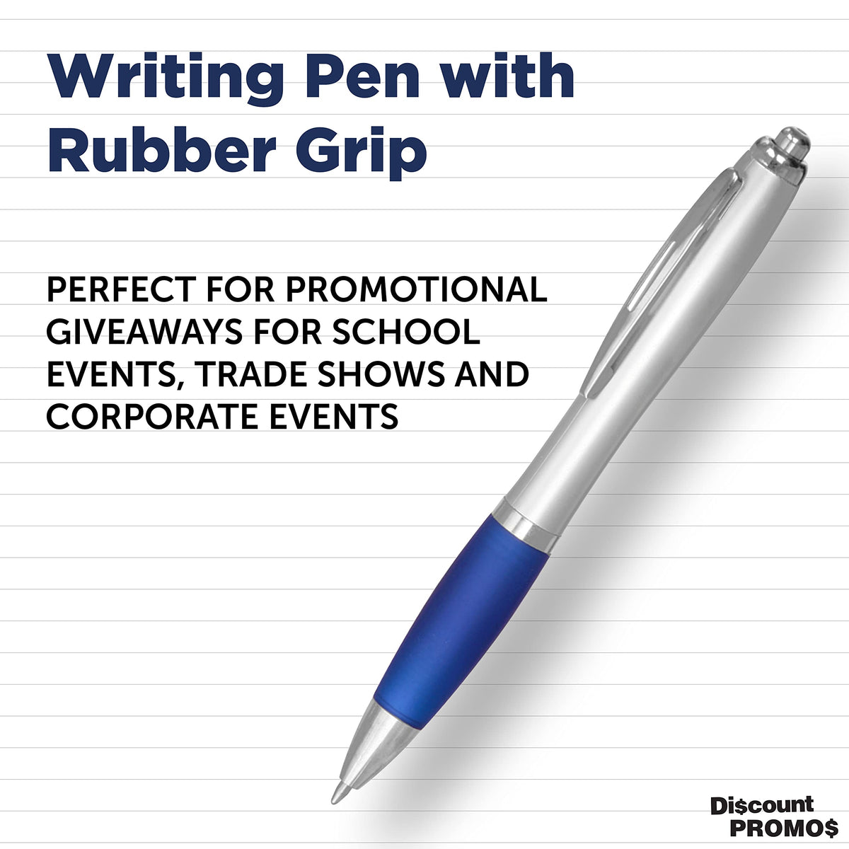 Personalized Ballpoint Pens with Rubber Grip and Black Ink, Pack of 10 by DISCOUNT PROMOS
