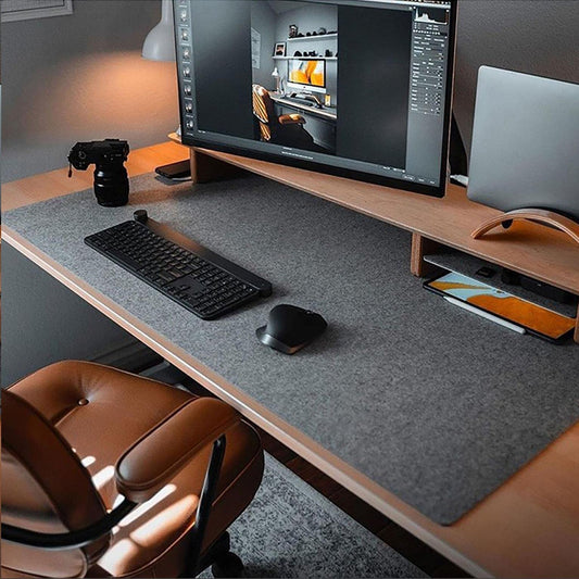 DAWNTREES Felt Desk Mat,Full Keyboard Mat,36" x 16",Dark Gray