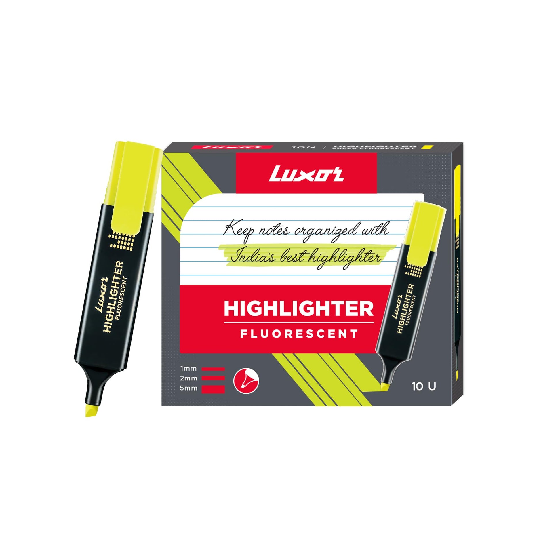 Luxor 1851 Highlighter - Yellow - Box of 10